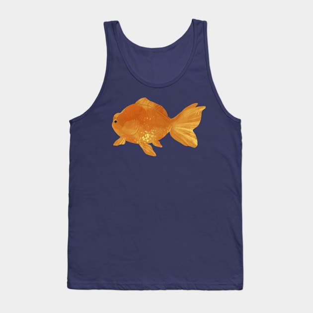 Hand Drawn Orange Goldfish Tank Top by Mako Design 